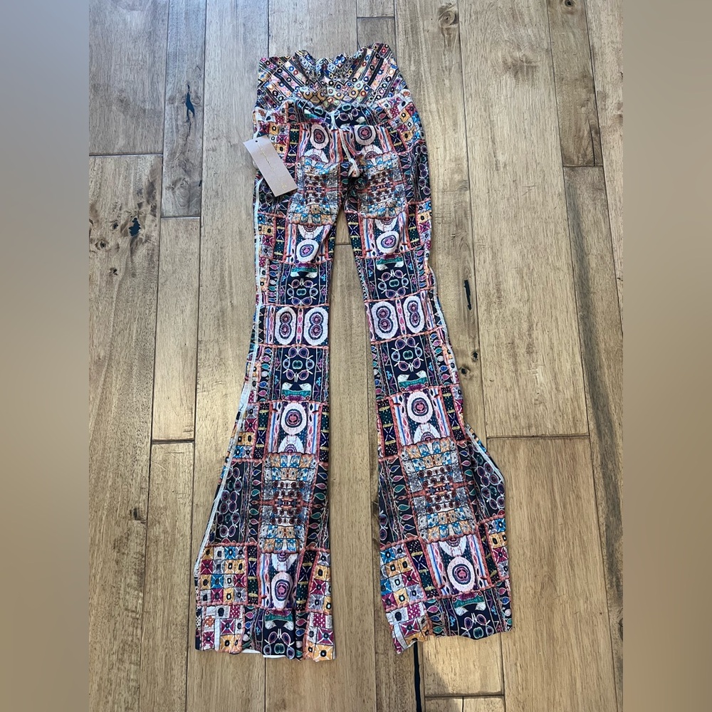 Niyama Sol Multicolor Embroidered Flare Pants - Color "Inca" - Picture 2 of 6